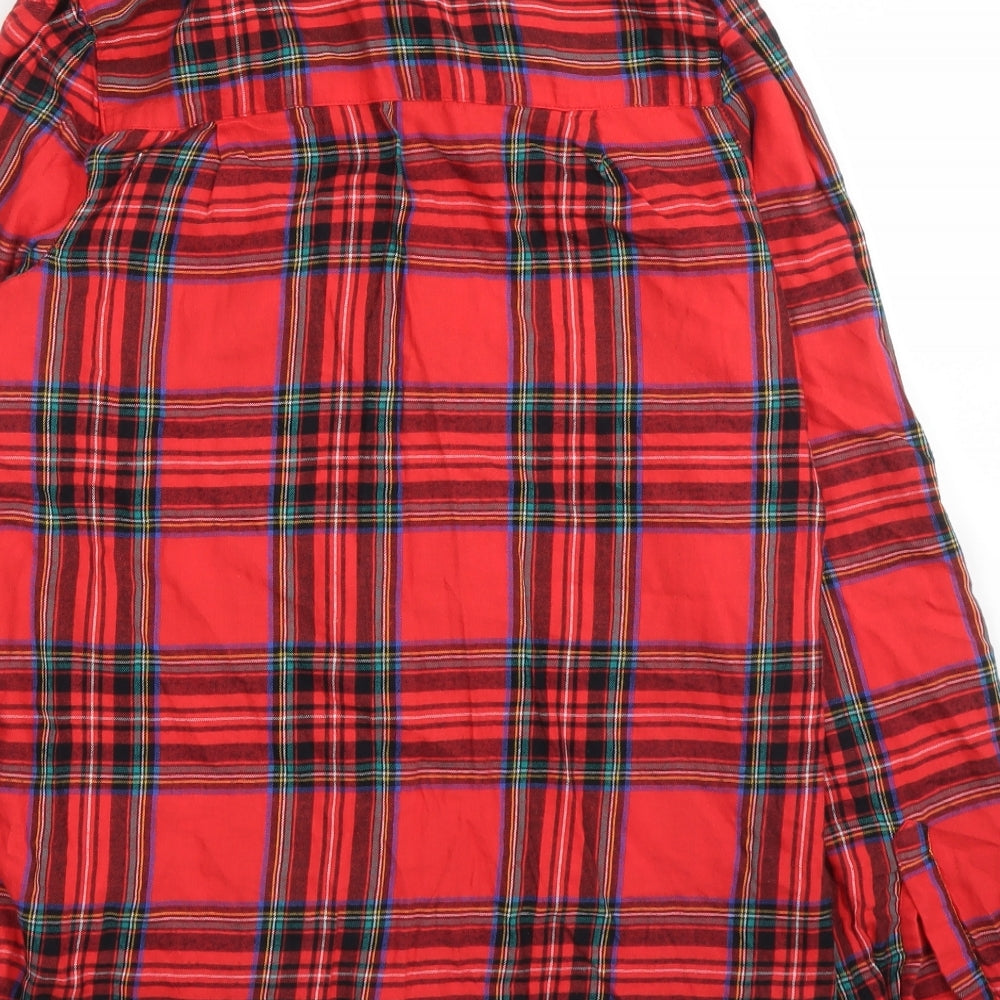 NEXT Womens Red Plaid  Basic Button-Up Size 12