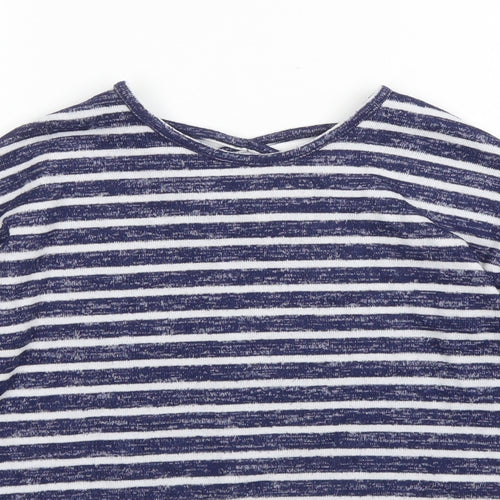 Primark Girls Blue Striped  Basic T-Shirt Size 9 Years