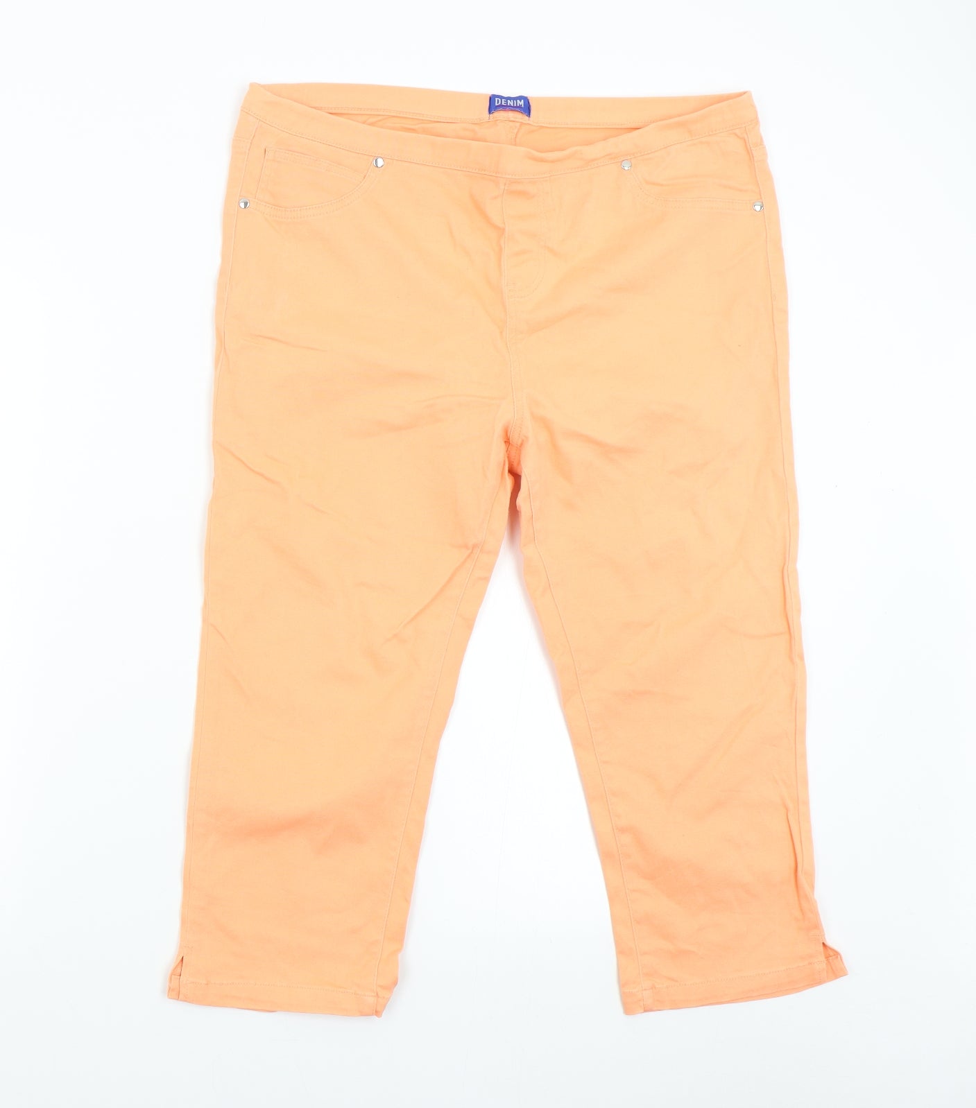 Originals Womens Orange  Denim Pedal Pusher Trousers Size 18 L20 in