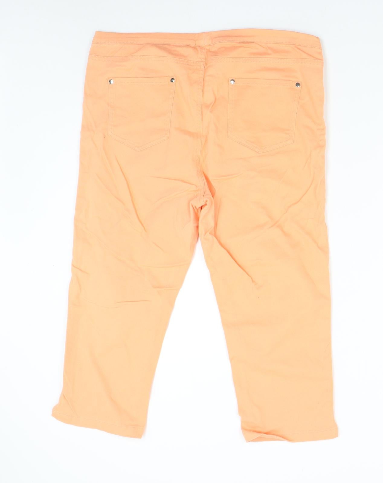 Originals Womens Orange  Denim Pedal Pusher Trousers Size 18 L20 in