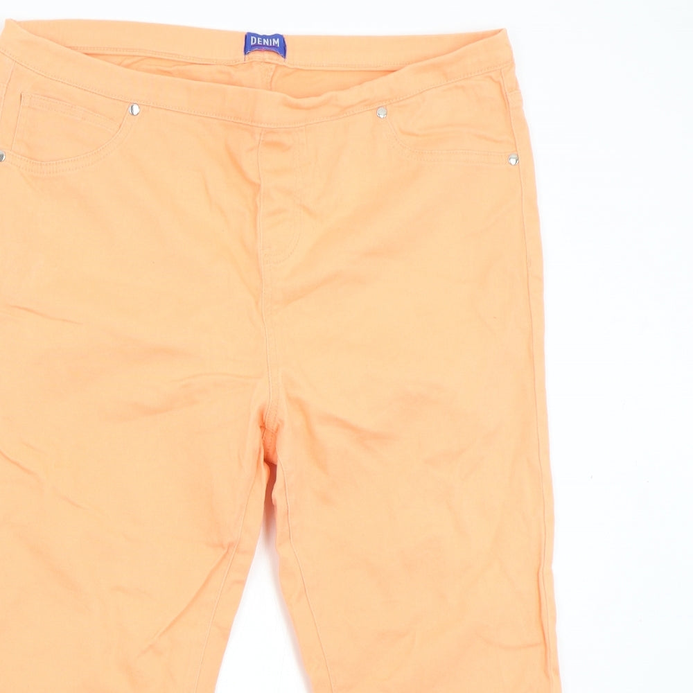 Originals Womens Orange  Denim Pedal Pusher Trousers Size 18 L20 in