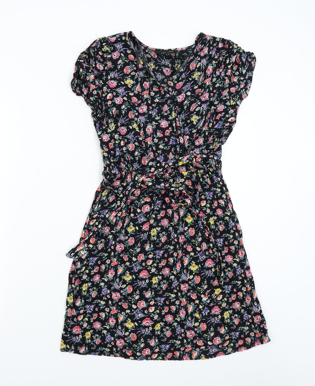 New Look Womens Black Floral  Slip Dress  Size 8