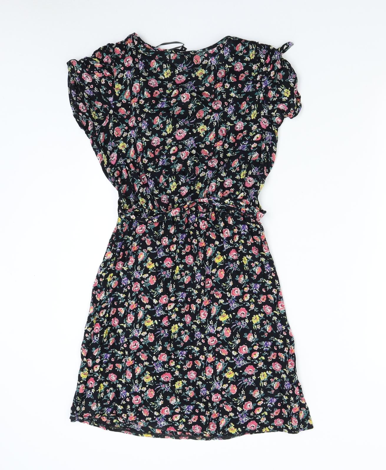 New Look Womens Black Floral  Slip Dress  Size 8
