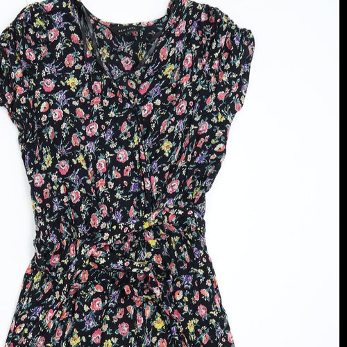 New Look Womens Black Floral  Slip Dress  Size 8