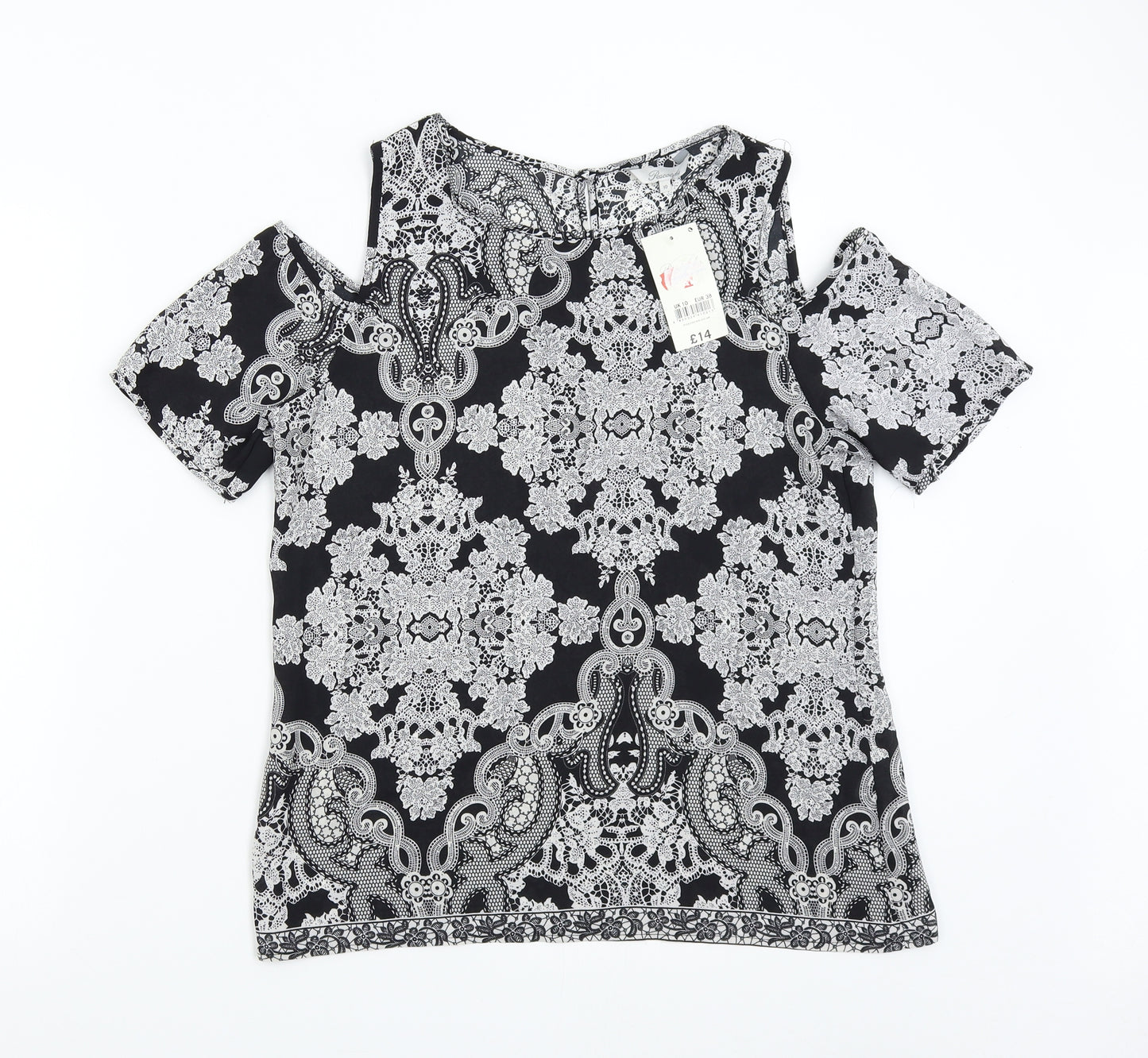 Peacocks Womens Multicoloured Geometric  Basic Blouse Size 10