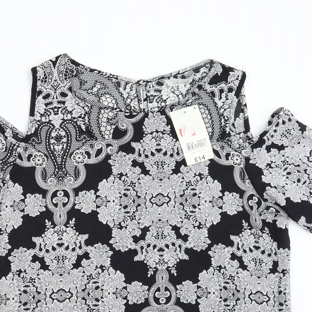 Peacocks Womens Multicoloured Geometric  Basic Blouse Size 10