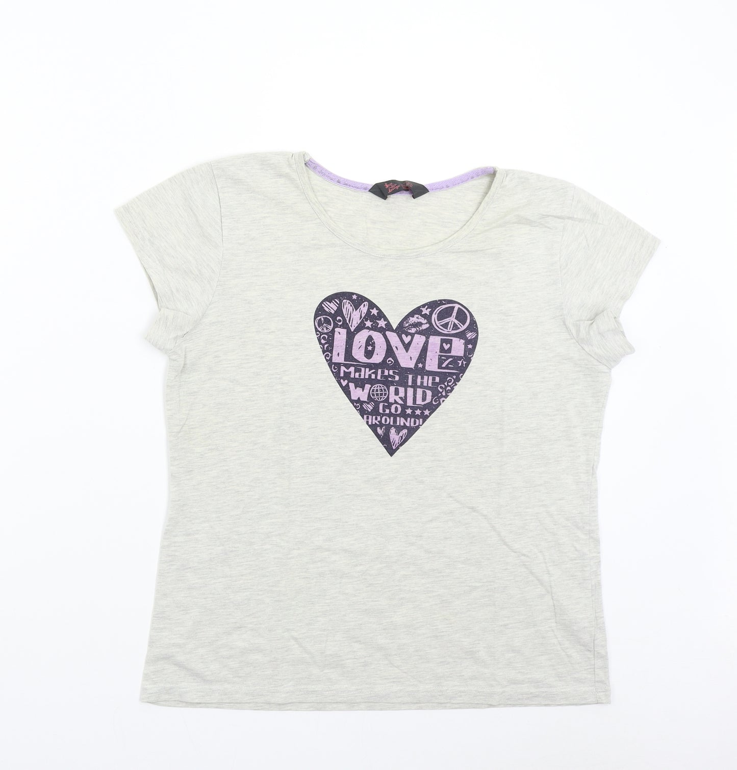 Primark Womens Grey Solid  Top Pyjama Top Size 10