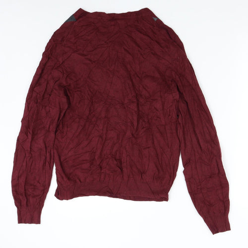 Croft & Barrow Mens Red Argyle/Diamond Knit Pullover Jumper Size M