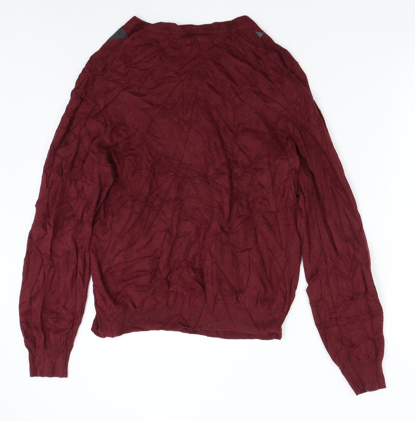 Croft & Barrow Mens Red Argyle/Diamond Knit Pullover Jumper Size M