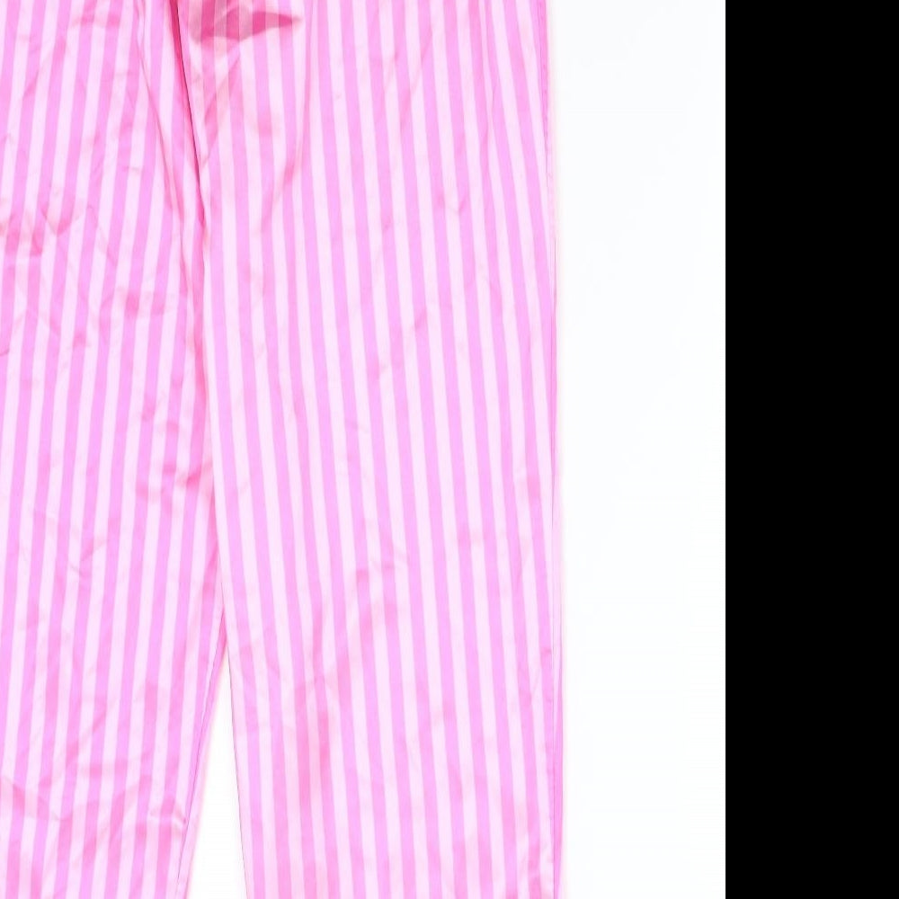 Boohoo Womens Pink Striped   Pyjama Pants Size 12