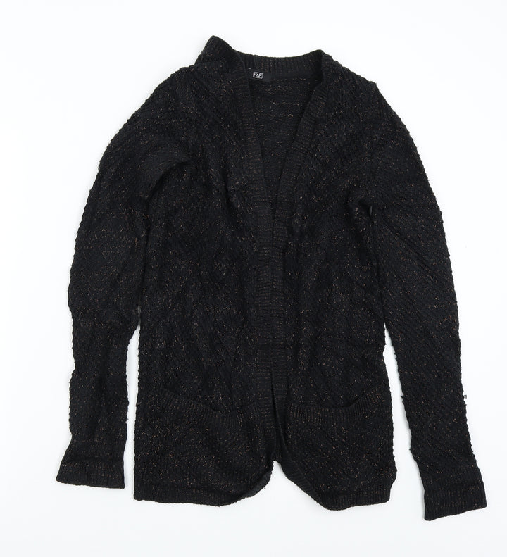 F&F Womens Black Knit Cardigan Jumper Size 10
