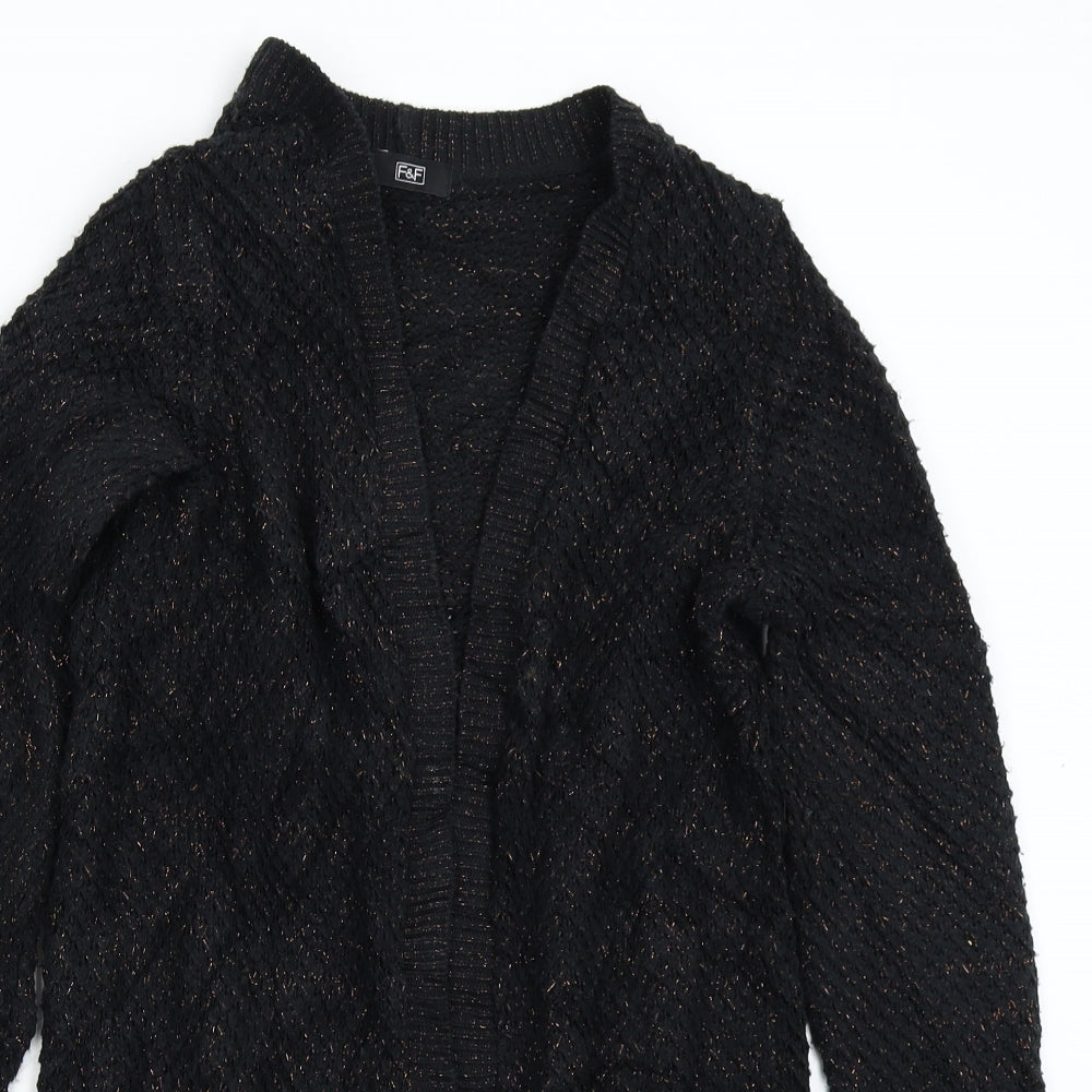 F&F Womens Black  Knit Cardigan Jumper Size 10