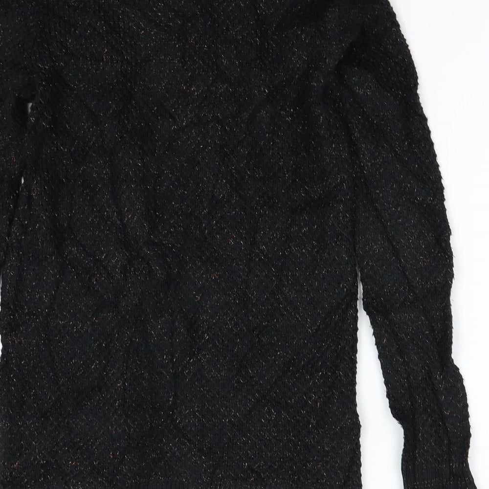 F&F Womens Black  Knit Cardigan Jumper Size 10