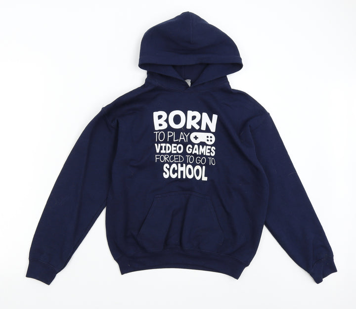 Gildan Boys Blue   Pullover Hoodie Size L  - Gaming