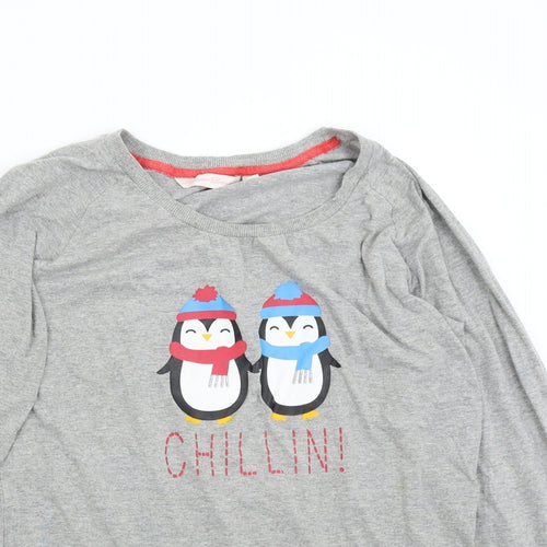Forever Dreams Womens Grey Solid  Top Pyjama Top Size L  - Penguin