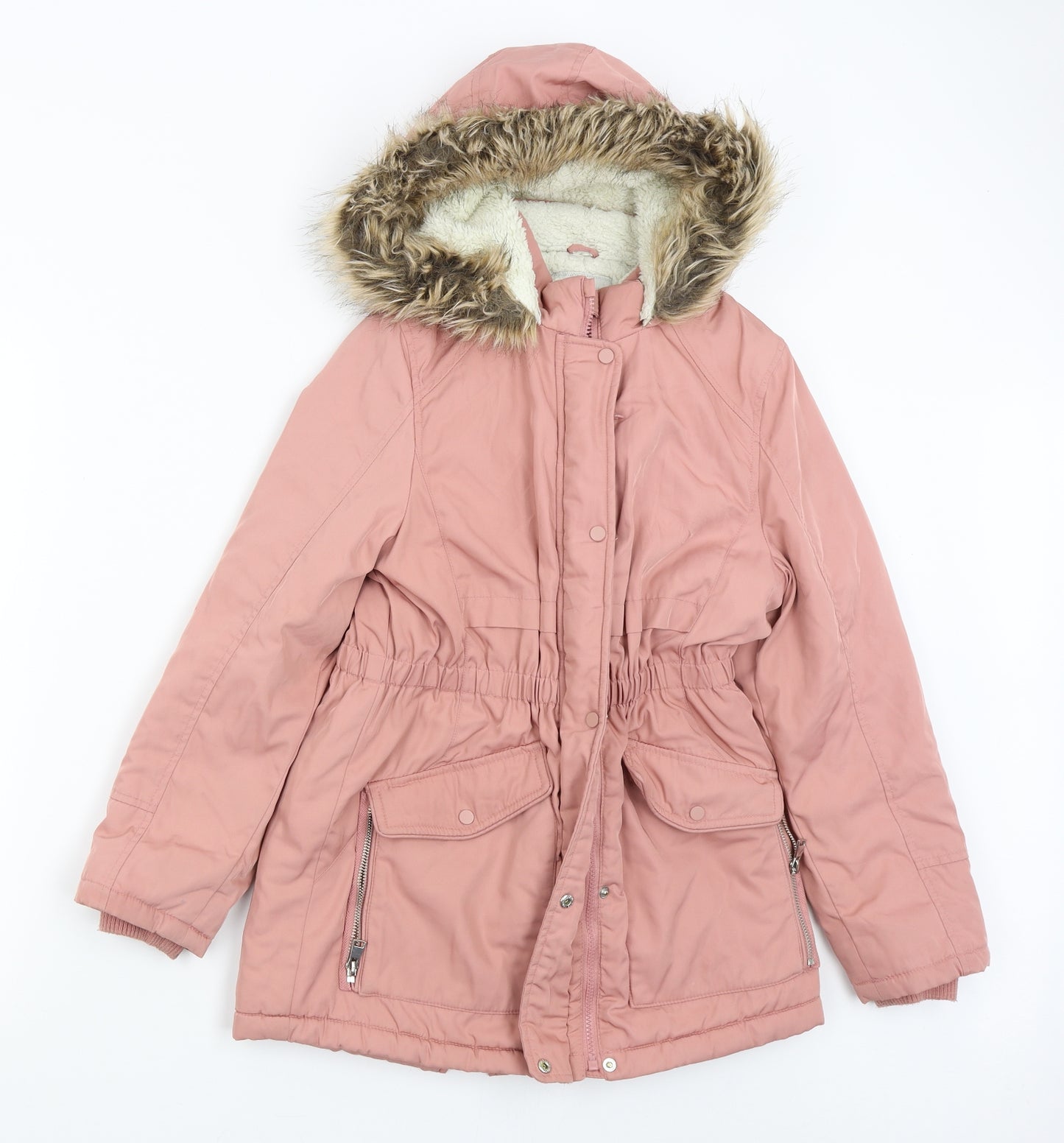 George Girls Pink   Overcoat Coat Size 11-12 Years