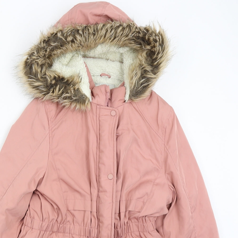 George Girls Pink   Overcoat Coat Size 11-12 Years