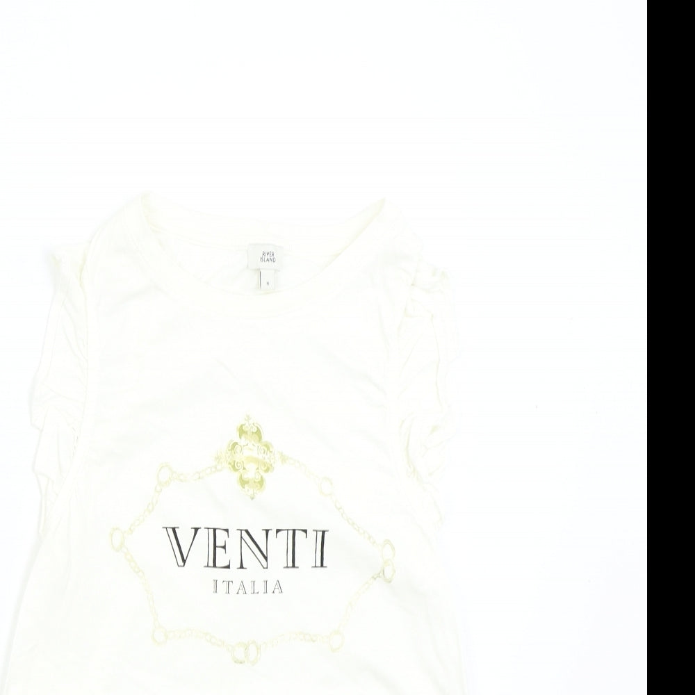 River Island Womens Ivory   Basic T-Shirt Size 8  - Venti Italia