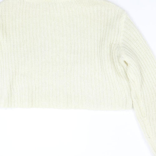 H&M Womens Ivory  Knit Pullover Jumper Size M