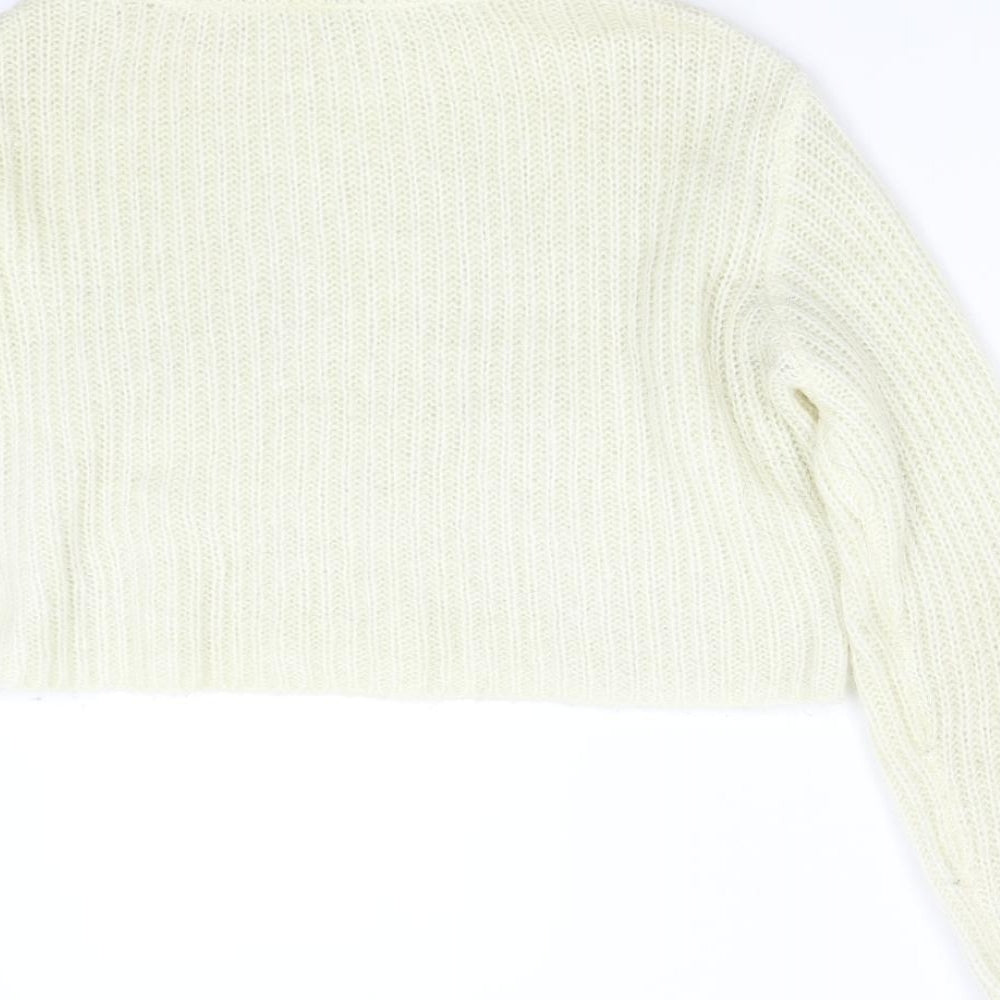 H&M Womens Ivory  Knit Pullover Jumper Size M
