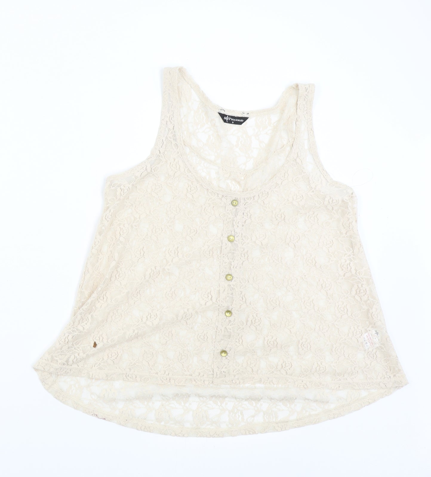 Internacional Womens Beige  Lace Camisole Tank Size 8