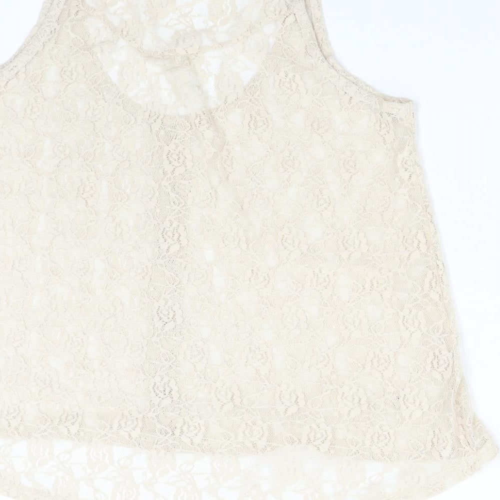 Internacional Womens Beige  Lace Camisole Tank Size 8