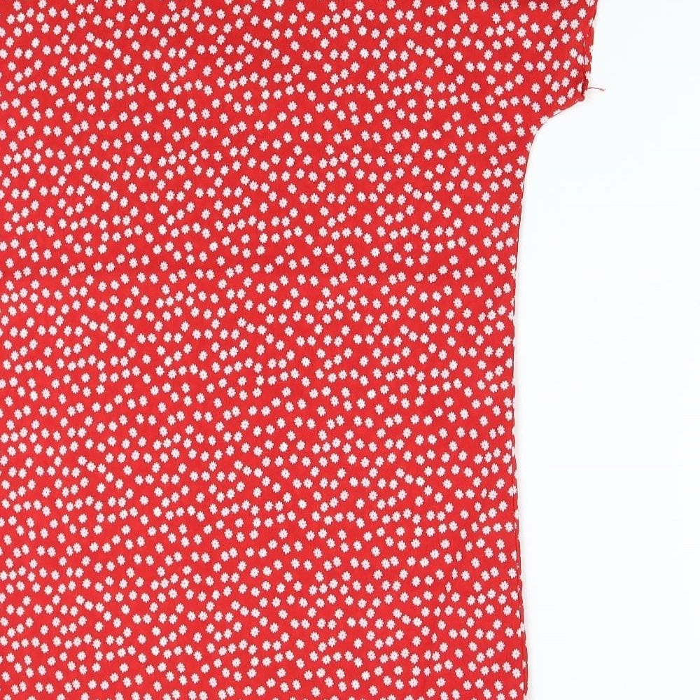 SheIn Womens Red Floral  Slip Dress  Size 8
