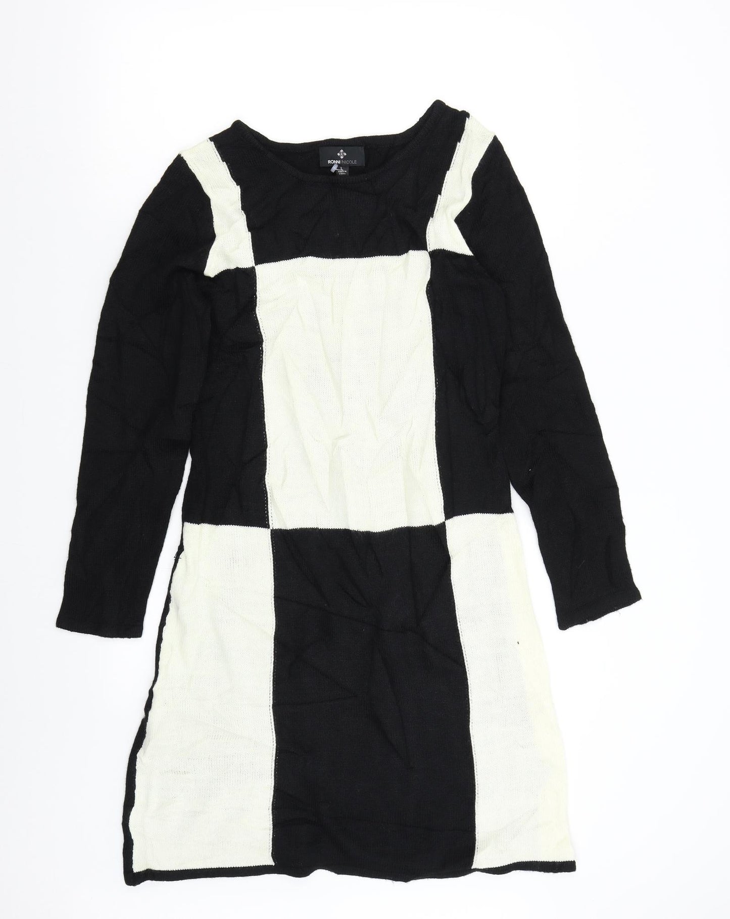 Ronni Nicole Womens Multicoloured  Knit Jumper Dress  Size L