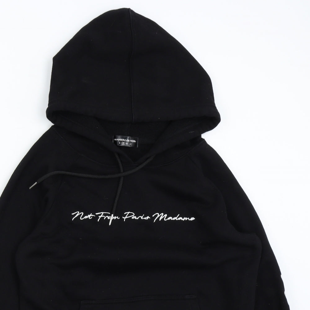 Maniere De Voir Womens Black   Pullover Hoodie Size 8