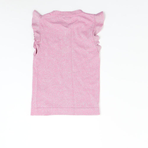 River Island Girls Pink  Knit Pullover Jumper Size 9-10 Years