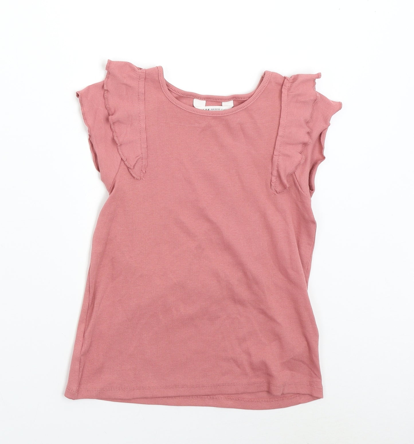 H&M Girls Pink   Basic T-Shirt Size 6-7 Years
