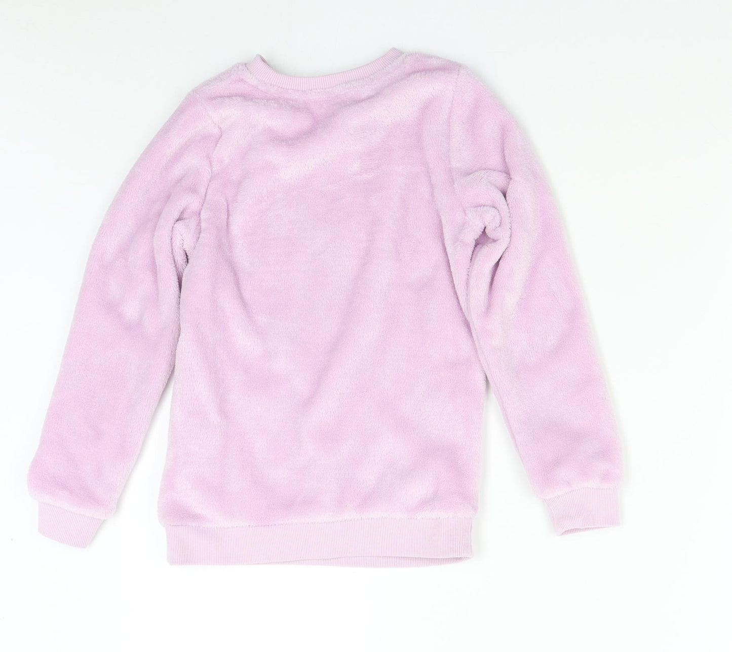 H&M Girls Pink Solid Fleece  Pyjama Top Size 7-8 Years  - Star