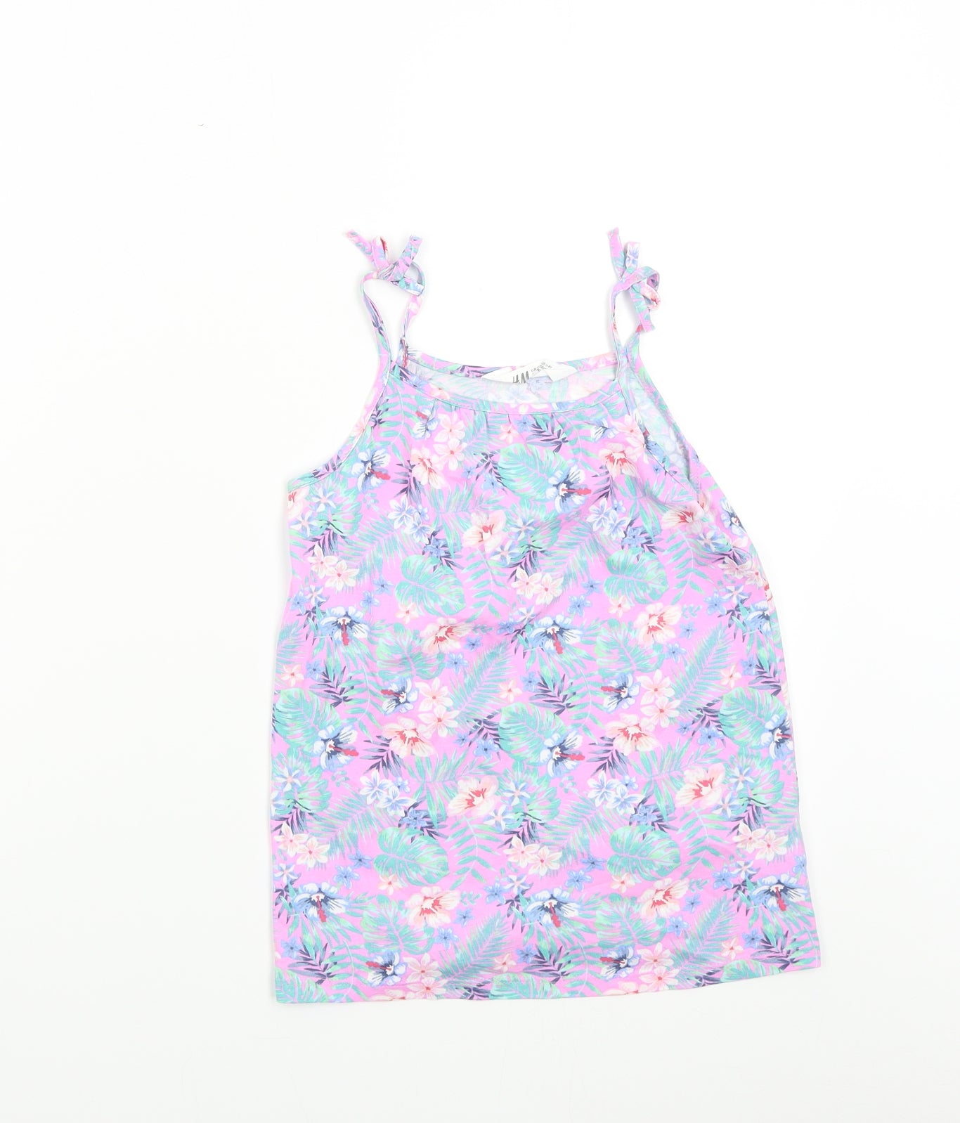 H&M Girls Multicoloured Floral  Basic T-Shirt Size 6-7 Years