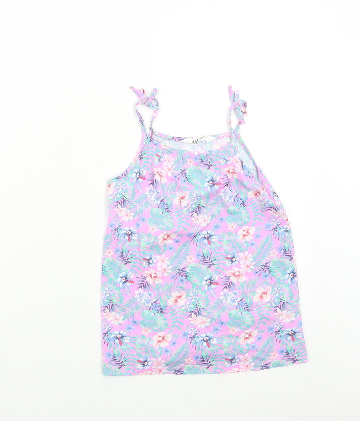 H&M Girls Multicoloured Floral  Basic T-Shirt Size 6-7 Years