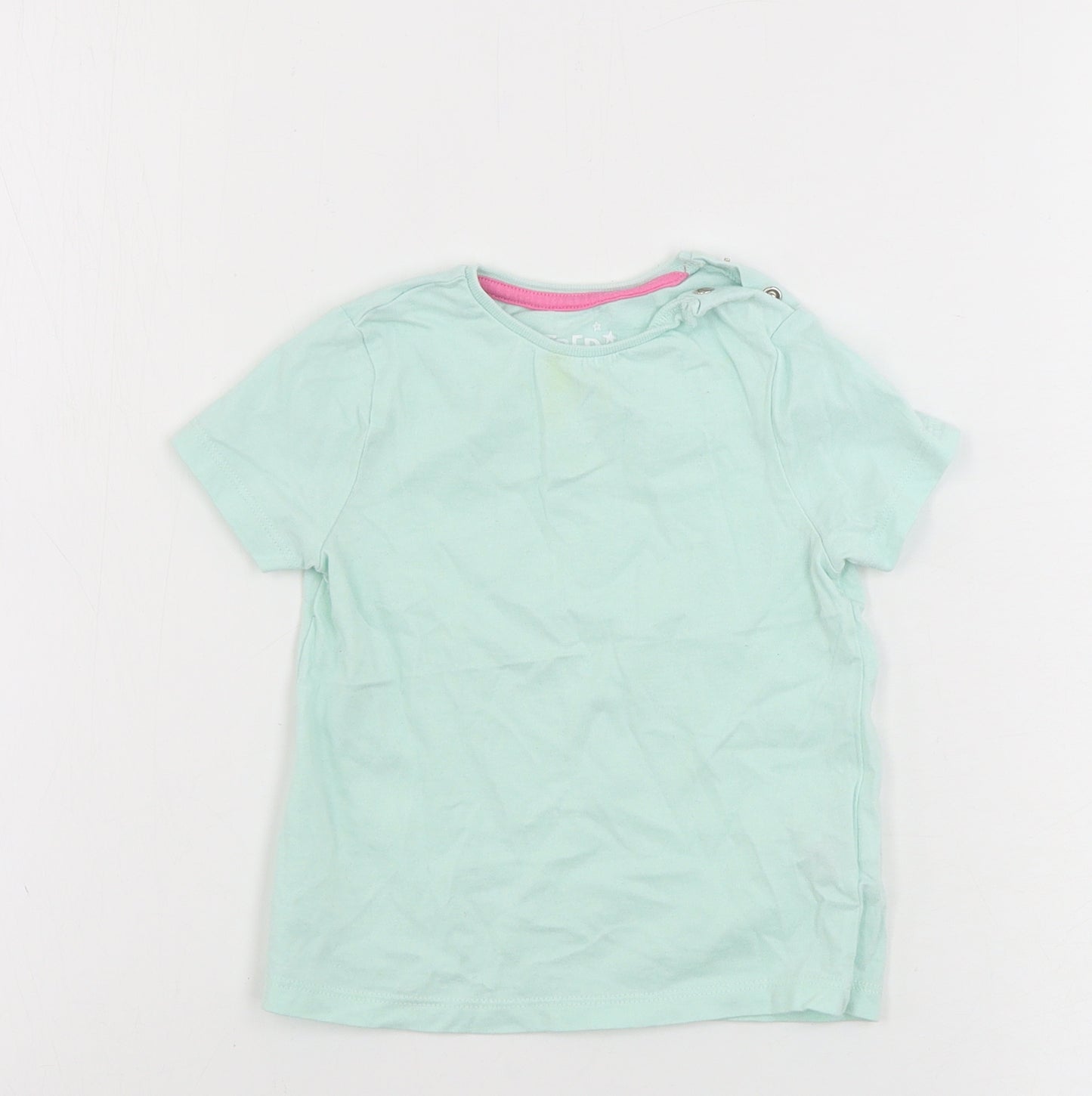 F&F  Girls Green   Basic T-Shirt Size 9-12 Months