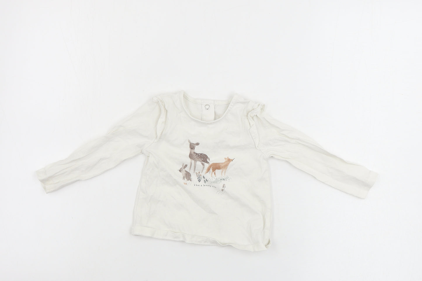TU Girls White   Basic T-Shirt Size 6-9 Months