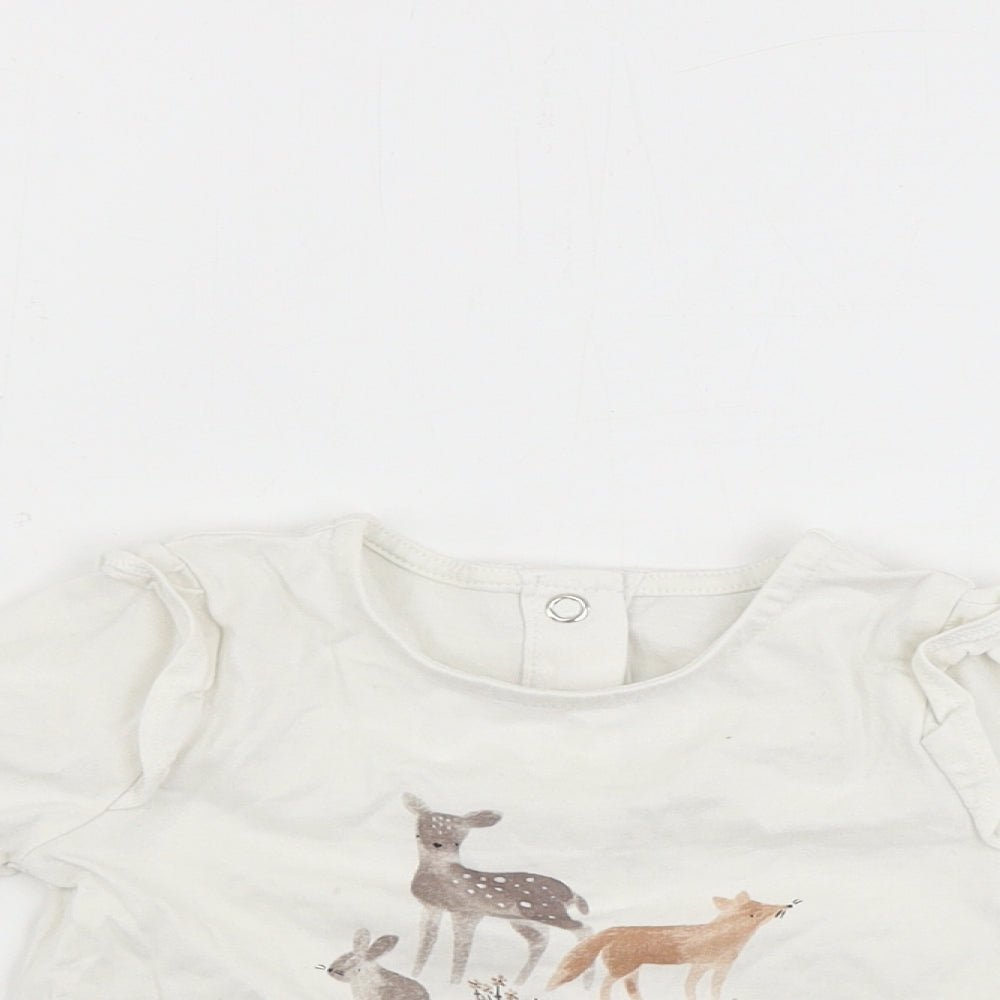 TU Girls White   Basic T-Shirt Size 6-9 Months