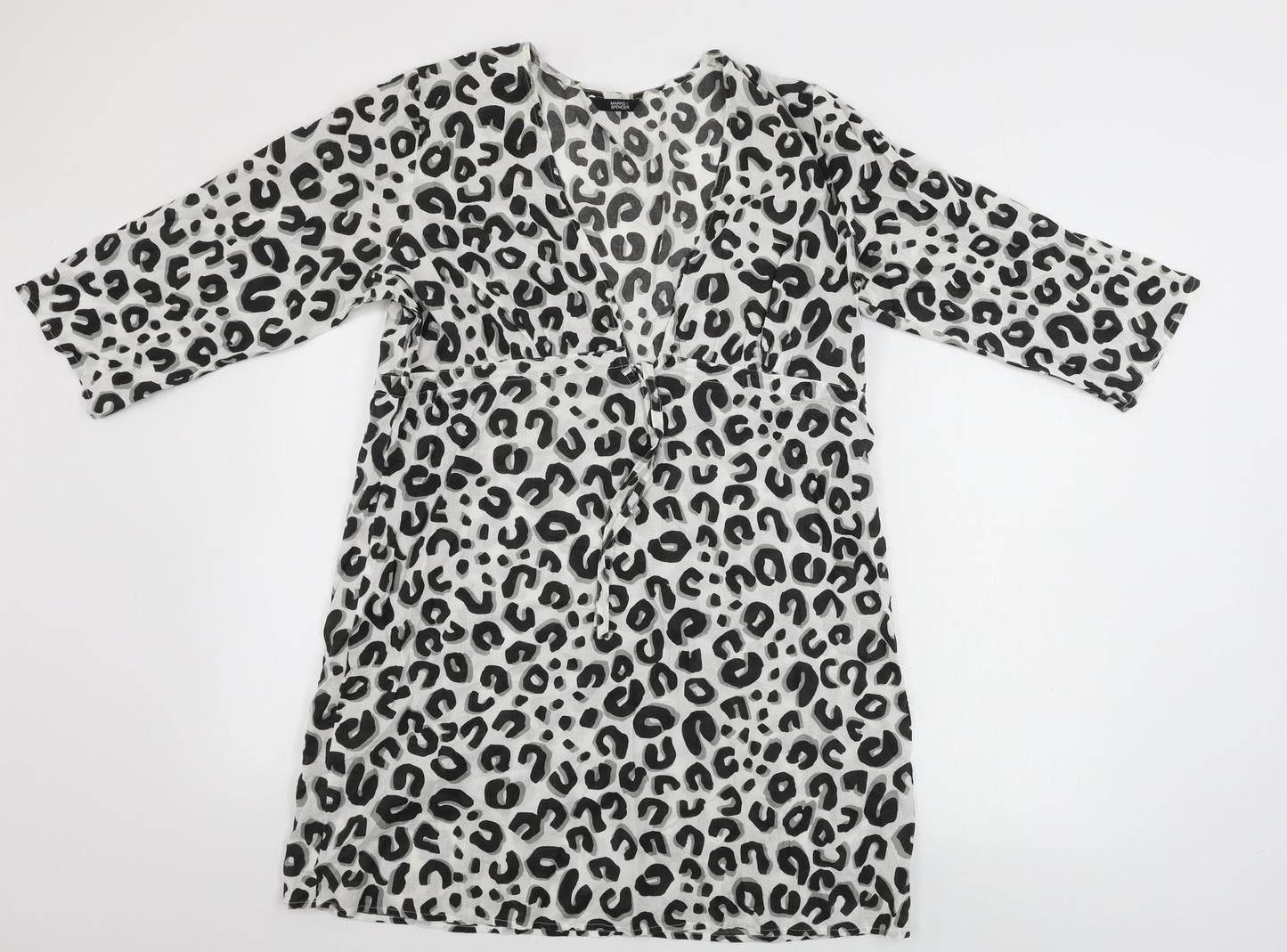 Marks and Spencer  Womens White Animal Print  Basic Blouse Size 12