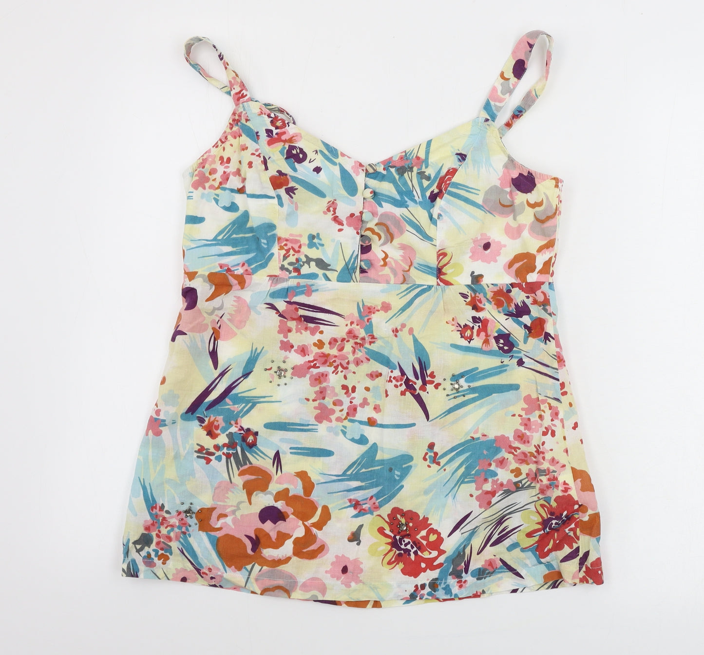 Marks and Spencer  Womens Beige Floral  Basic Tank Size 10