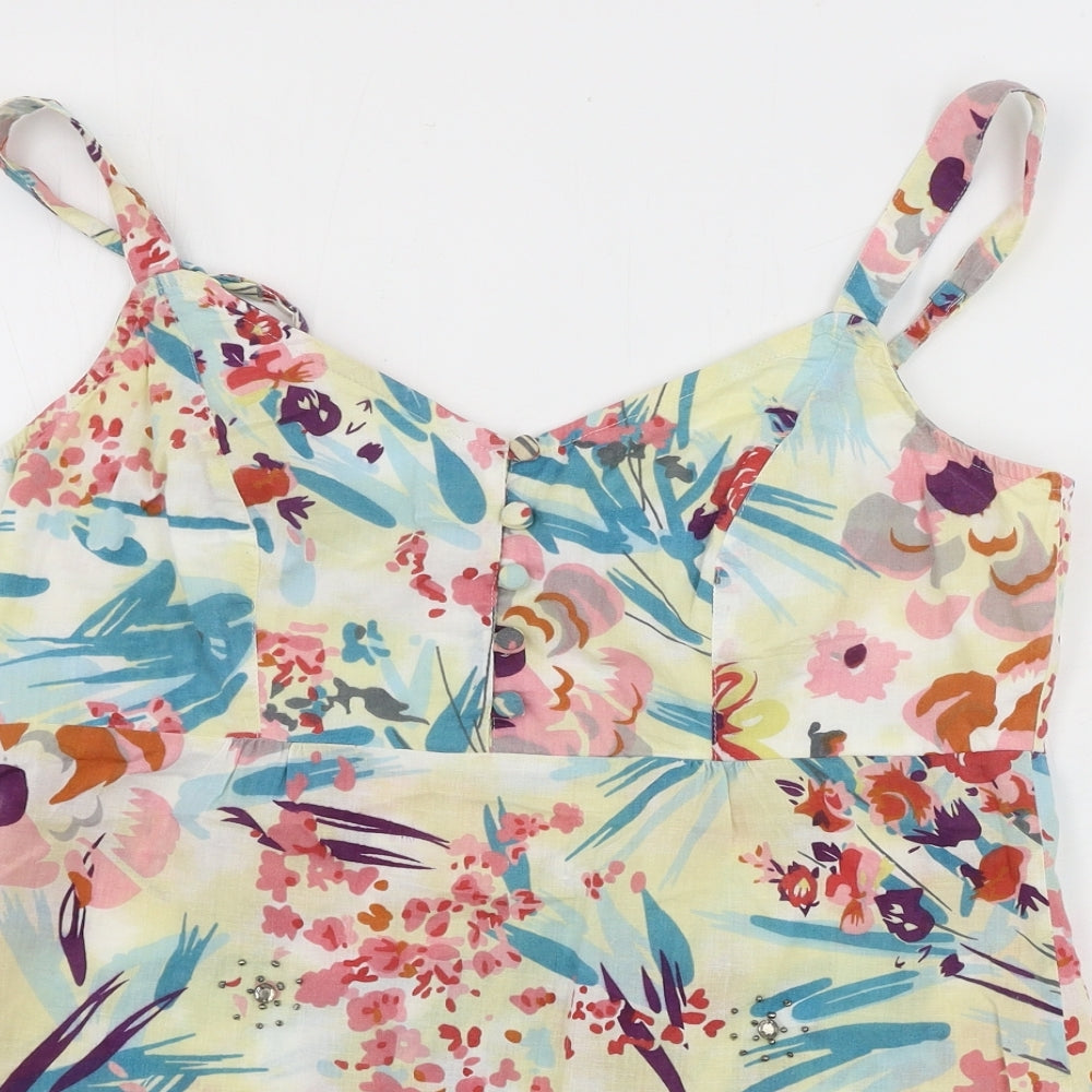 Marks and Spencer  Womens Beige Floral  Basic Tank Size 10
