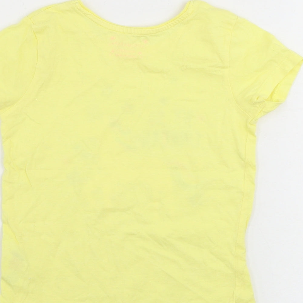 Primark  Girls Yellow   Basic T-Shirt Size 4-5 Years  - unicorn print