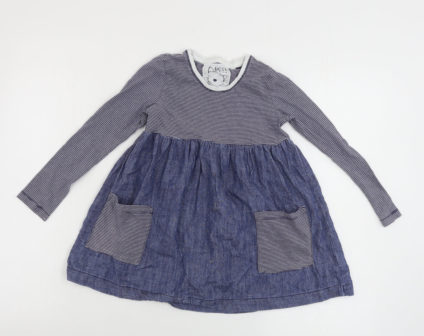 NEXT  Girls Blue Striped  A-Line  Size 4-5 Years