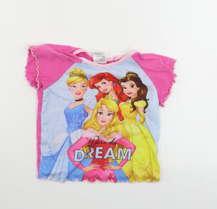 Disney Girls Pink   Basic T-Shirt Size 4-5 Years