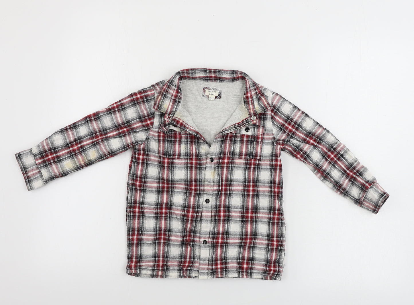 River Island  Boys White Check  Jacket Coat Size 3-4 Years