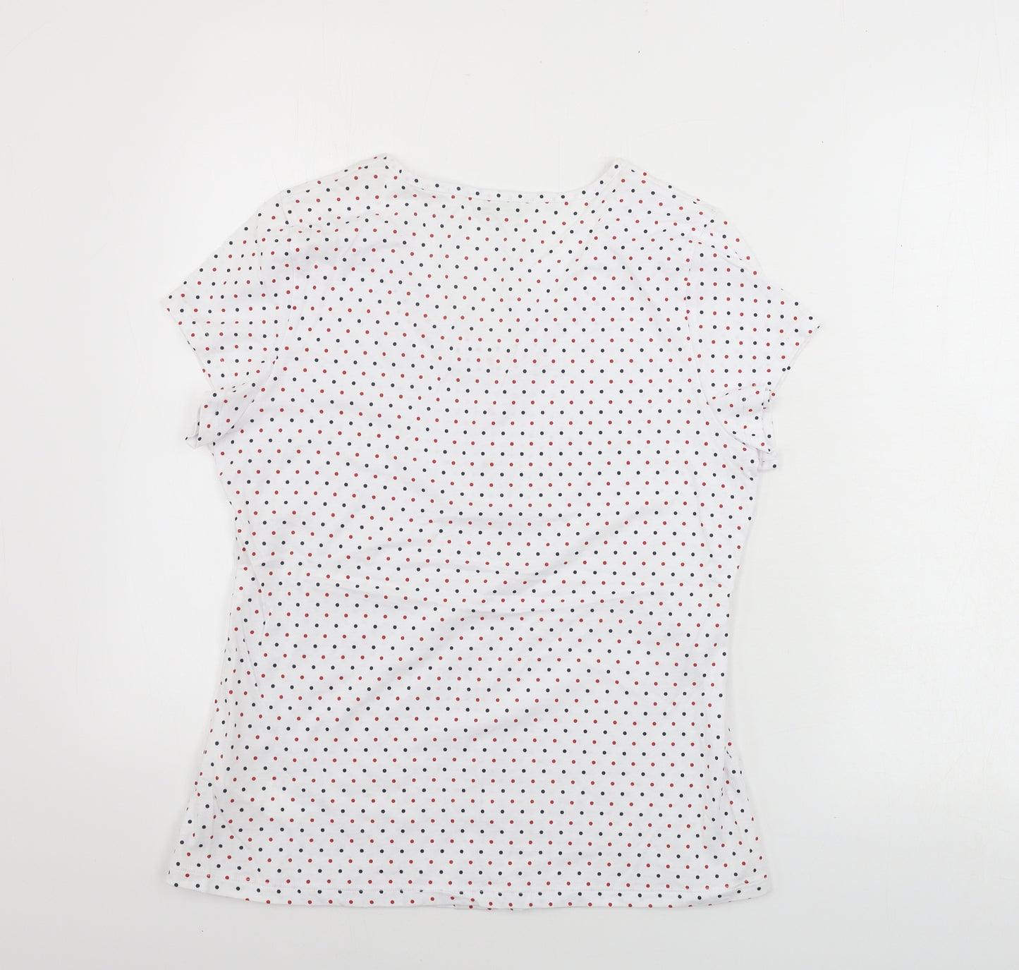 Marks and Spencer  Womens White Polka Dot  Basic T-Shirt Size 14