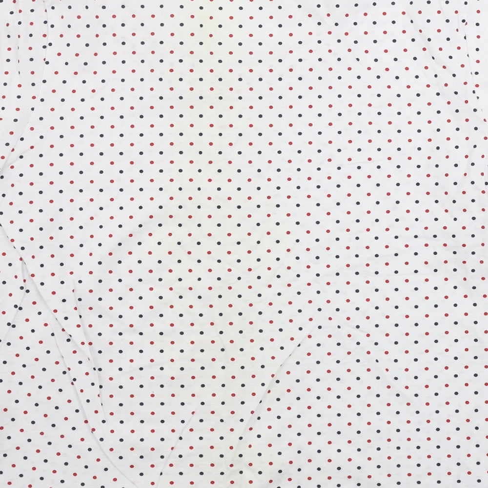 Marks and Spencer  Womens White Polka Dot  Basic T-Shirt Size 14