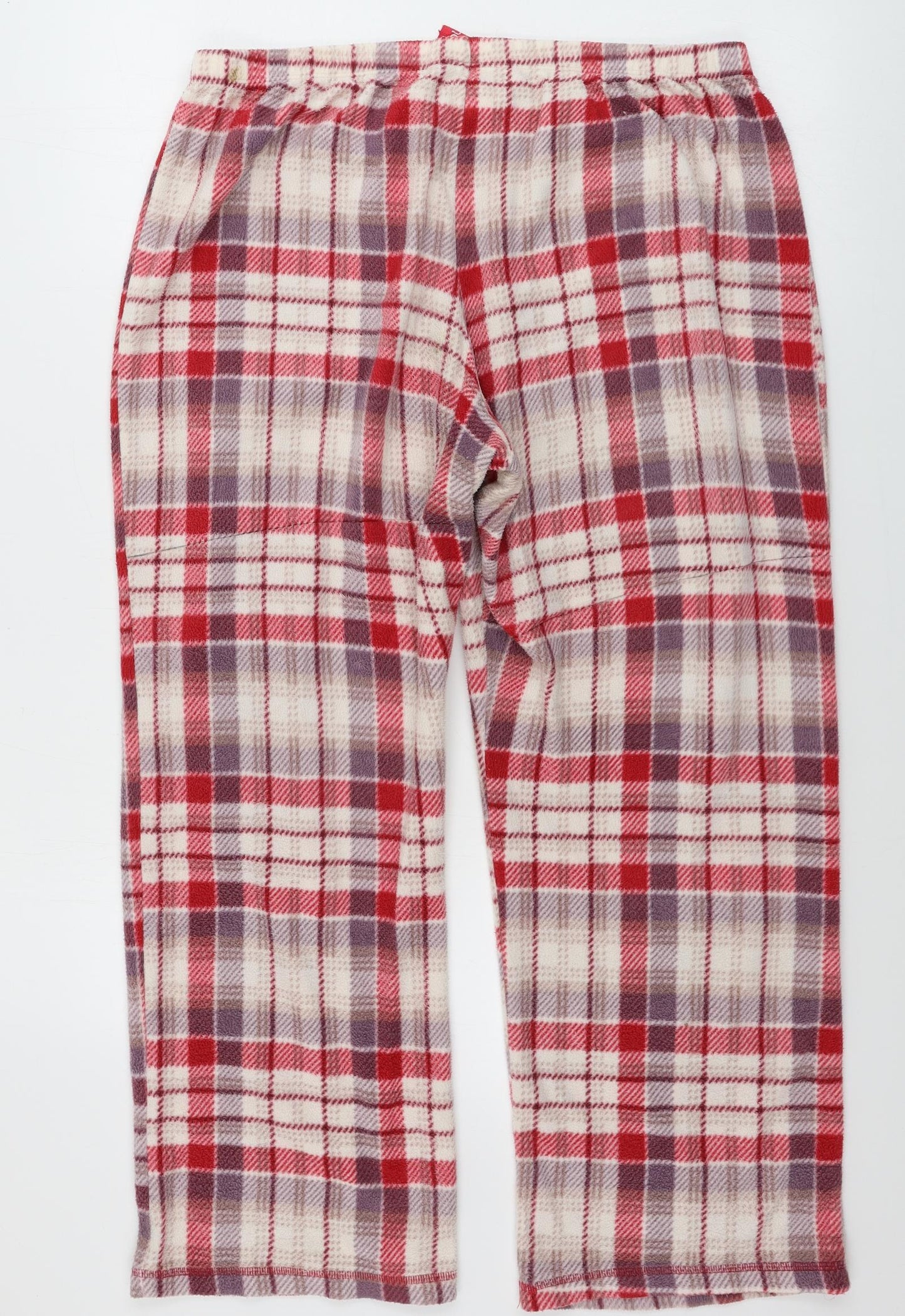 Marks and Spencer  Womens Beige Check  Sweatpants Trousers Size 12 L24 in