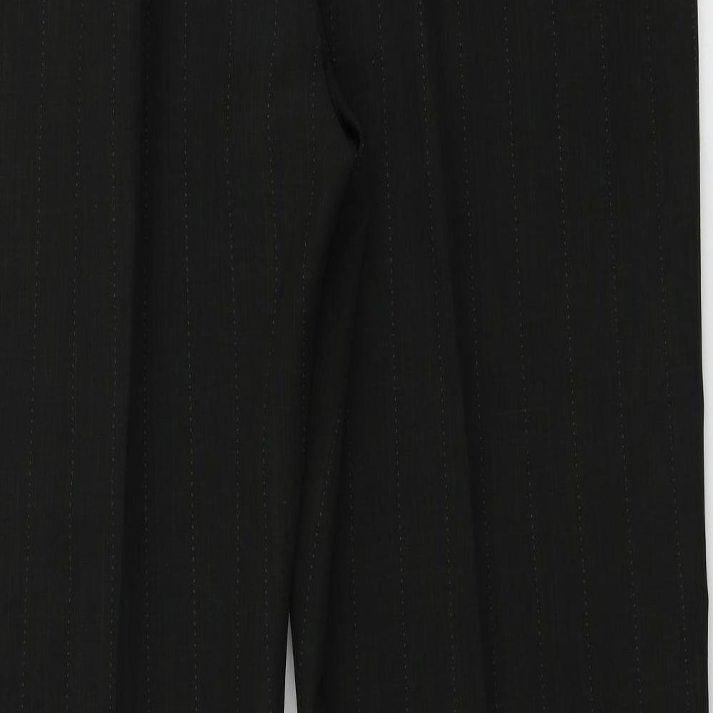Marks and Spencer  Womens Black Striped  Trousers  Size 12 L25 in