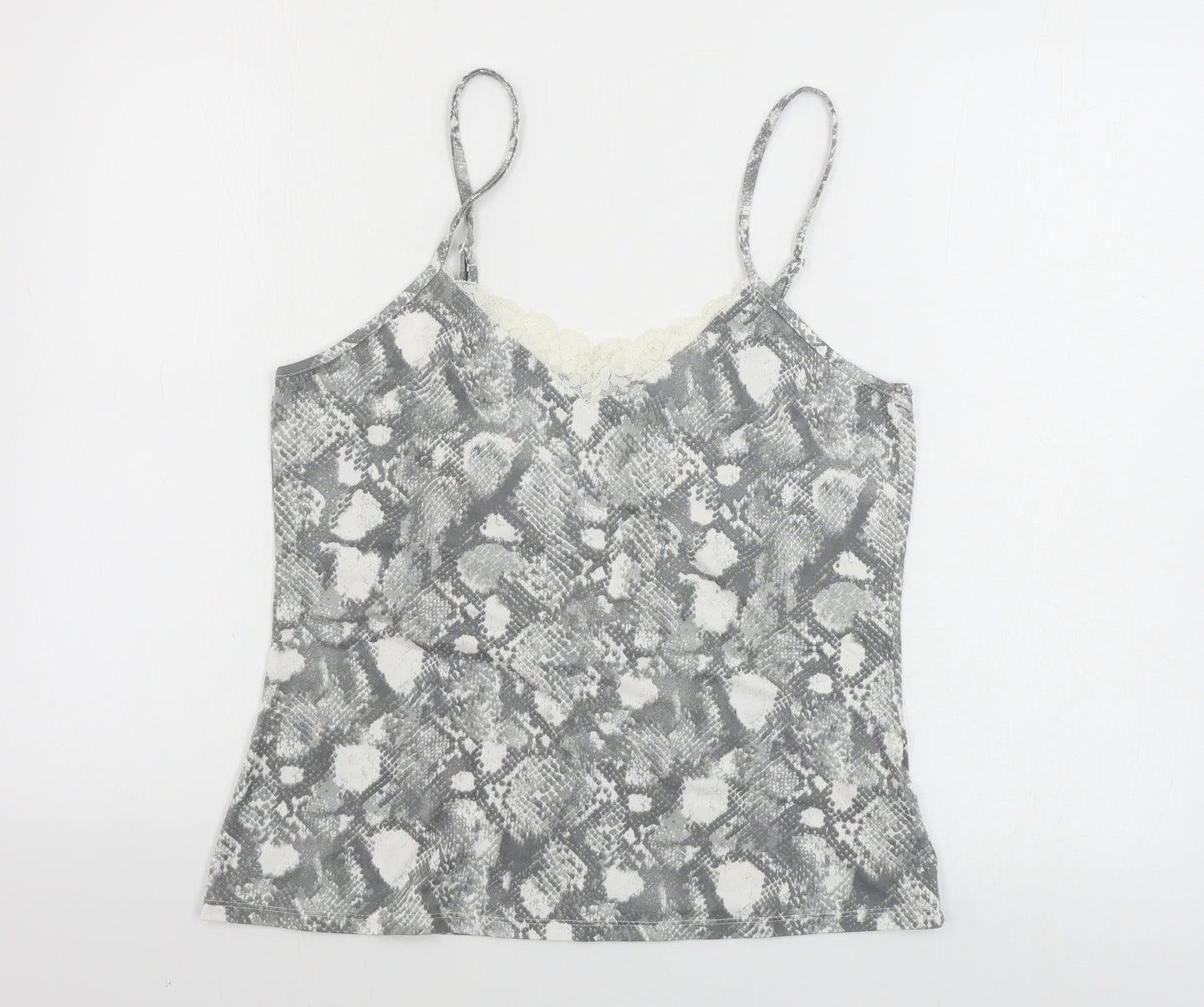 love to lounge   Womens Grey Animal Print  Basic Tank Size 10