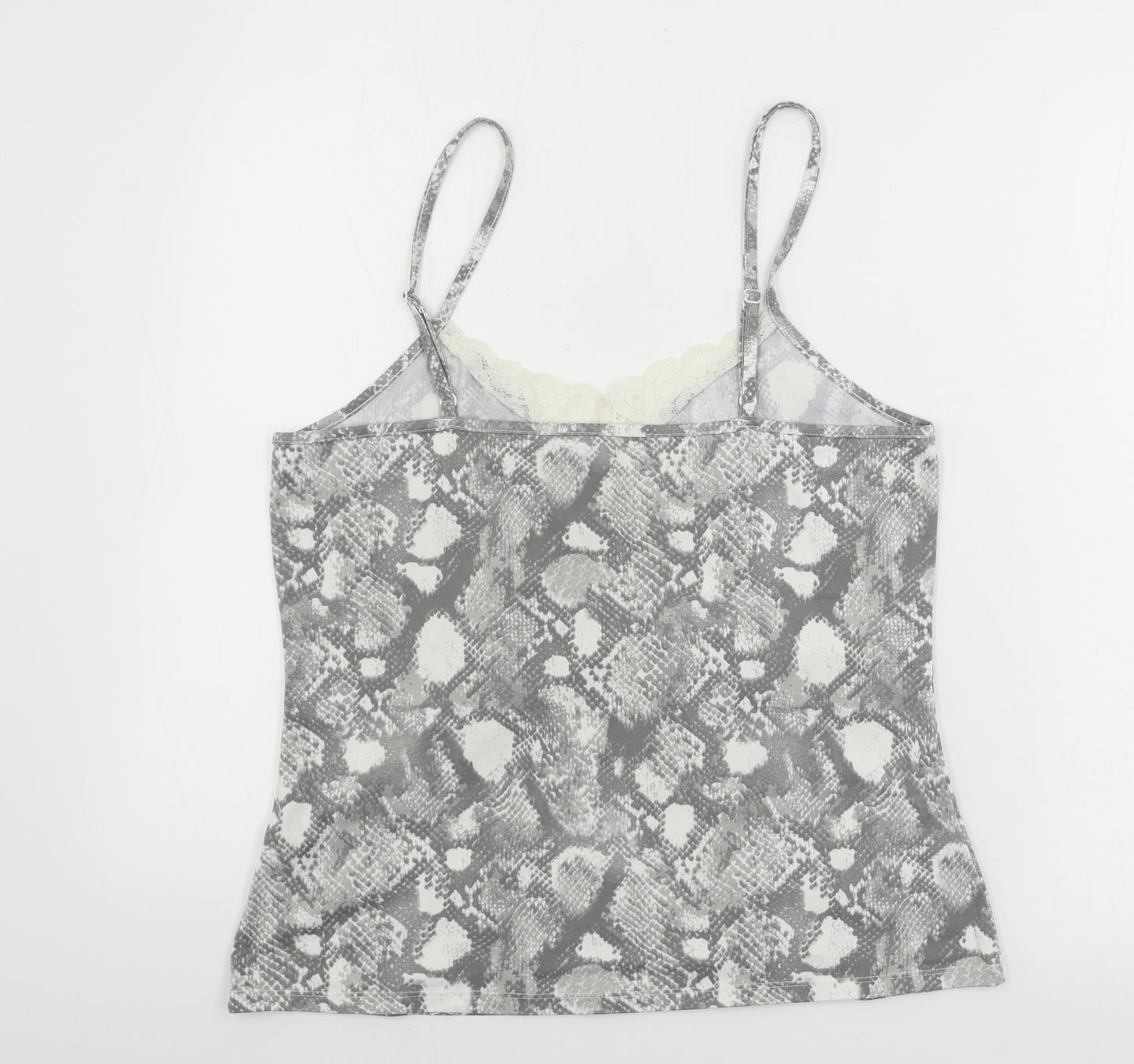 love to lounge   Womens Grey Animal Print  Basic Tank Size 10
